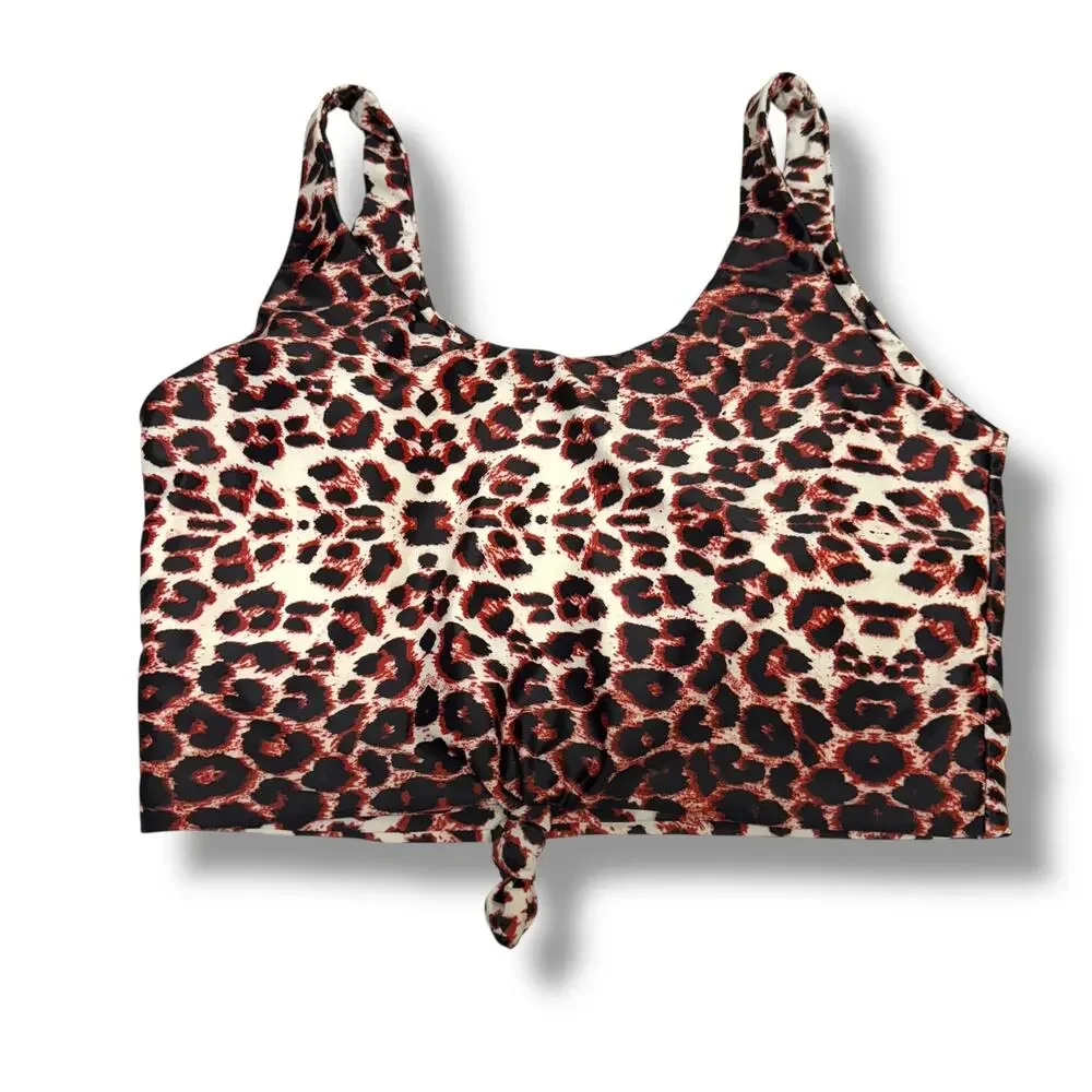Shein Bikini‎ Top Bathing Suit Leopard Print Large Never Worn